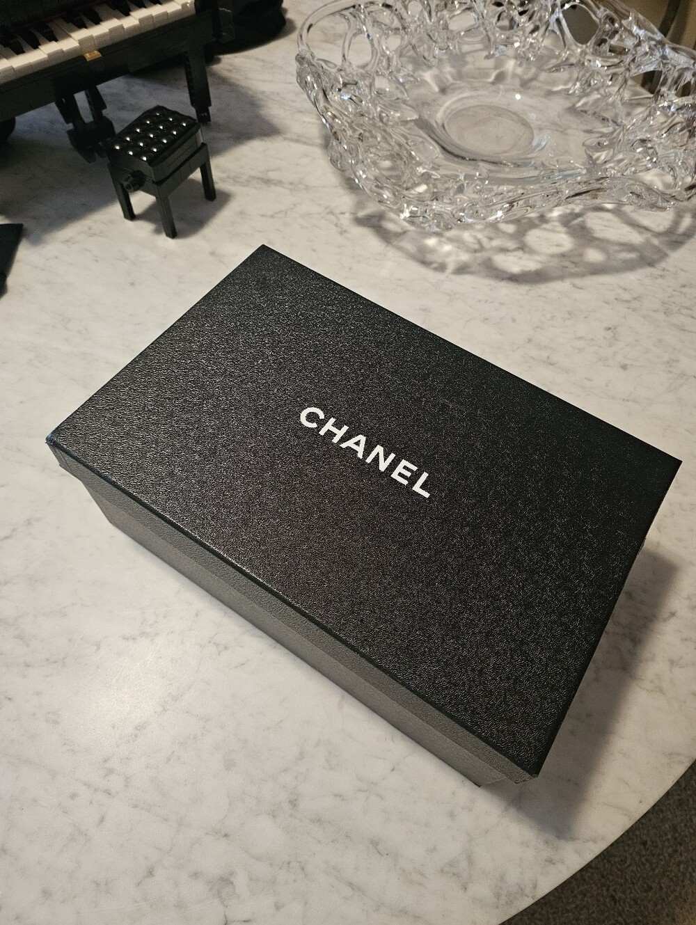 CHANEL Black Box with White Logo